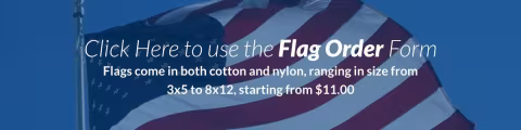 Flag Order form button with USA flag in the background